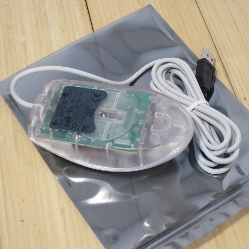 Logitech AOpen USB Optical Mouse M-BJ69 Bright Red Light Wired Scroll -Tested 02 - Picture 6 of 9